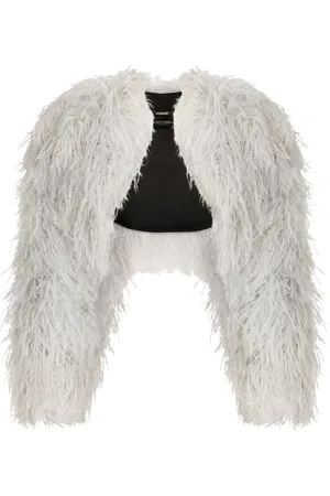 Dolce & Gabbana KIM DOLCE&GABBANA feather-trim bolero jacket