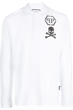 Philipp Plein Logo-print long-sleeved polo shirt