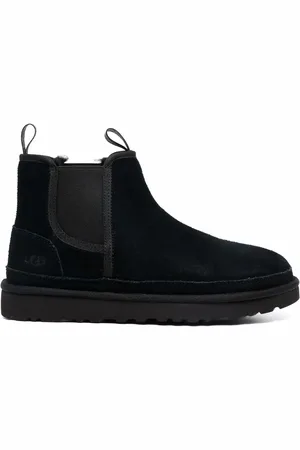 UGG Debossed-logo shearling ankle boots