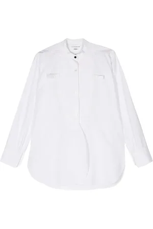 Victoria Beckham Band-collar twill shirt