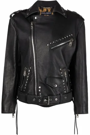 Dolce & Gabbana Studded belted biker jacket