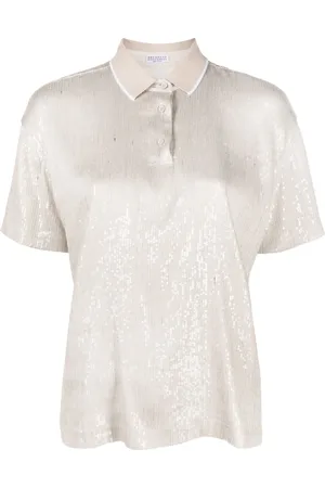 Brunello Cucinelli Sequin embellishment polo T-shirt