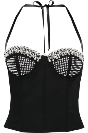 Pinko X Patrick McDowell gem-embellished bustier top