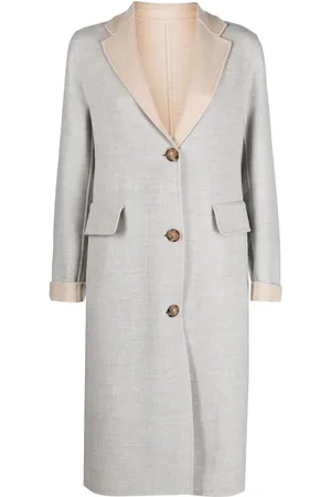 ELEVENTY Two-tone single-breasted wool coat