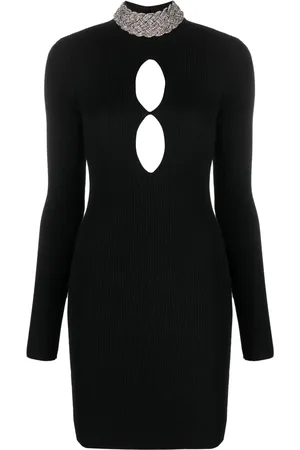 GIUSEPPE DI MORABITO Cut-out ribbed-knit minidress