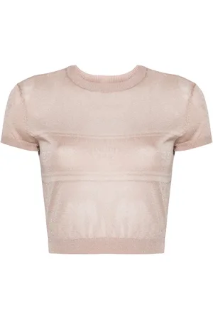 Chiara Ferragni Eyelike-motif metallic cropped jumper