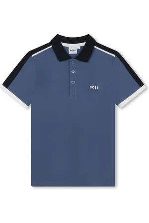 HUGO BOSS Stripe-trim logo-print polo shirt