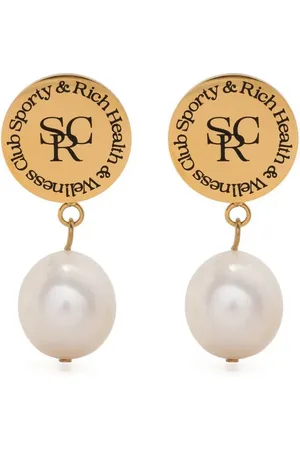 Sporty & Rich Logo-button -drop earrings