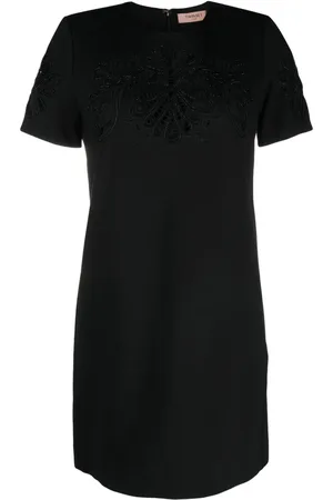 Twin-Set Bead-embellished short-sleeve minidress