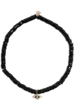 Sydney Evan 14kt yellow gold Groovy Eye onyx beaded bracelet