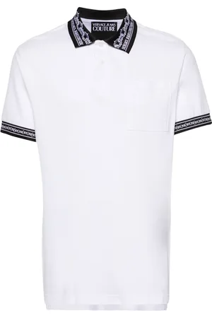 VERSACE Contrasting-trim piqu?? polo shirt