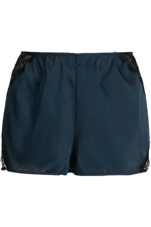 Kiki de Montparnasse Lace-panel silk pyjama shorts