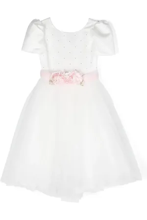 MONNALISA Floral-appliqu?? full-skirt dress