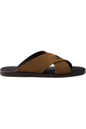 Prada Suede crisscross slides