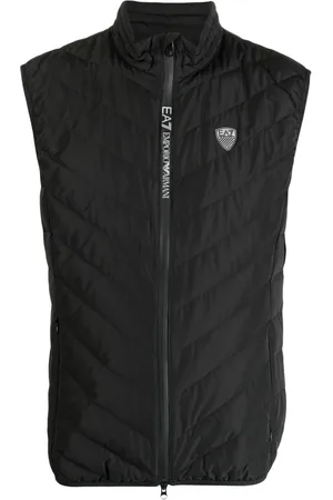 EA7 Logo-patch quilted padded gilet