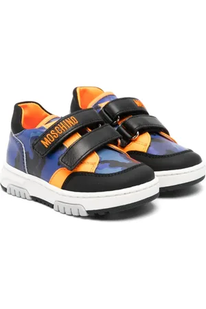 Moschino Logo-embroidered leather sneakers