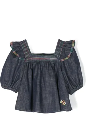 ZIMMERMANN Alight ruffled denim blouse
