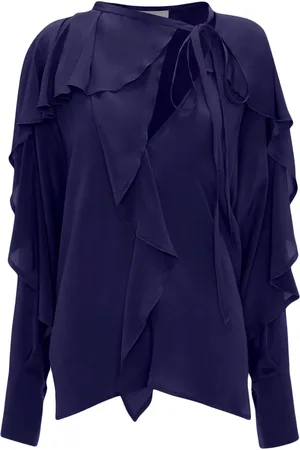 Victoria Beckham Tie-detail ruffled silk blouse