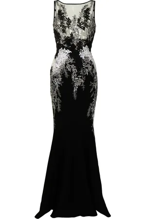 Saiid Kobeisy Fitted floral lace-embroidered gown