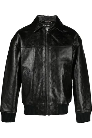 MISBHV Monogram-jacquard leather jacket