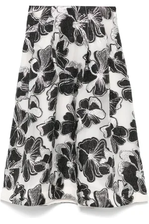 STINE GOYA Anemone-jacquard voluminous midi skirt