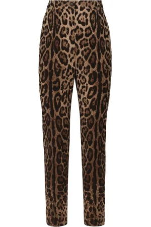 Dolce & Gabbana High-waisted leopard-print trousers