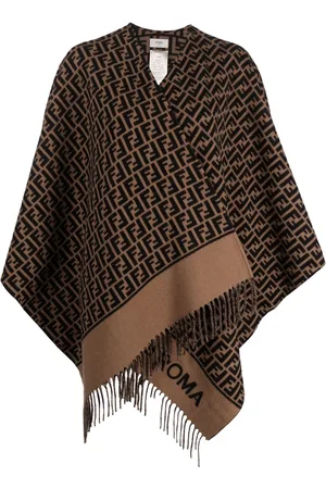 Fendi FF-logo print poncho