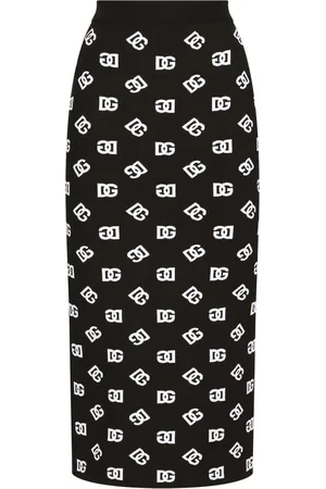 Dolce & Gabbana Logo-jacquard knitted midi skirt
