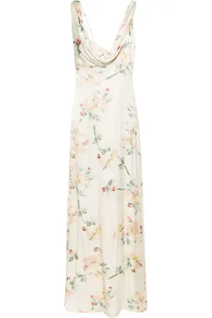 Totême Floral-print satin maxi dress