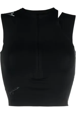 Y-3 Logo-print cropped tank top