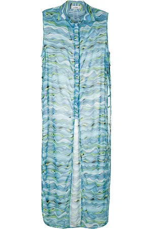 AMIR SLAMA Wave-print maxi kaftan