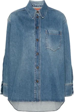 Victoria Beckham Pleated denim shirt
