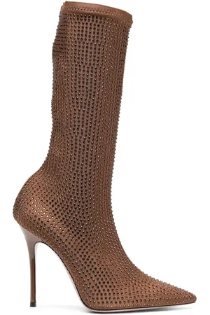 GEDEBE Logan 115mm crystal-embellished boots