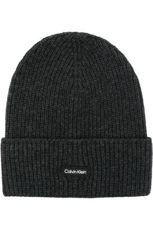 Calvin Klein Logo-patch ribbed beanie