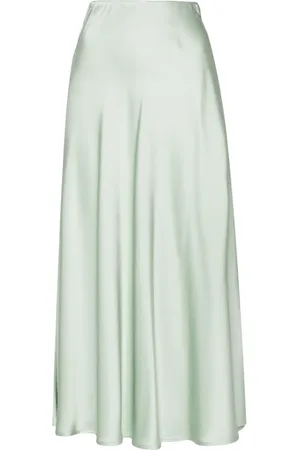 HERNO High-waist satin midi skirt