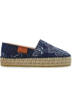 Etro Denim platform espadrilles