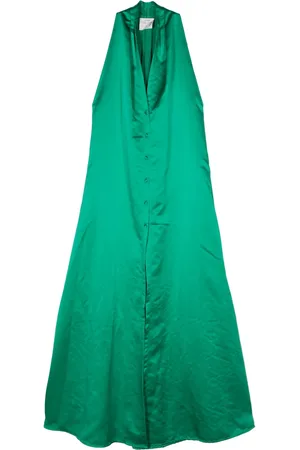 FORTE FORTE V-neck satin maxi dress