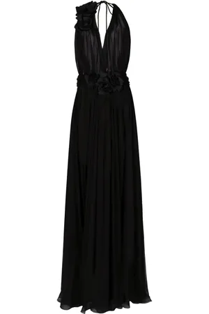 Dolce & Gabbana Floral-detail pleated silk dress