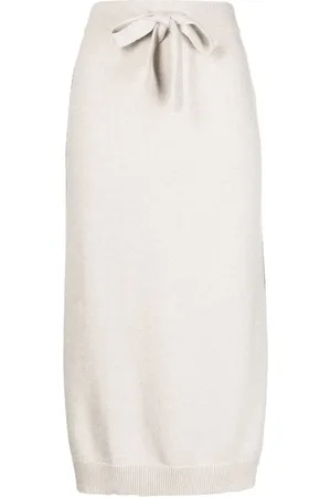 N.PEAL Side-slit cashmere skirt