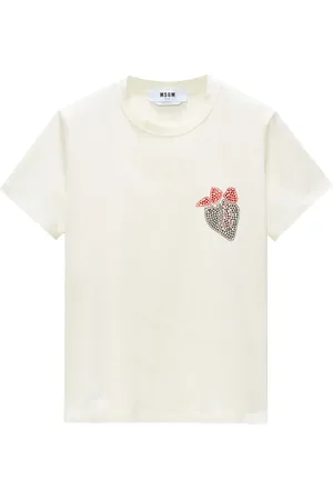 Msgm Crystal-embellished crew-neck T-shirt