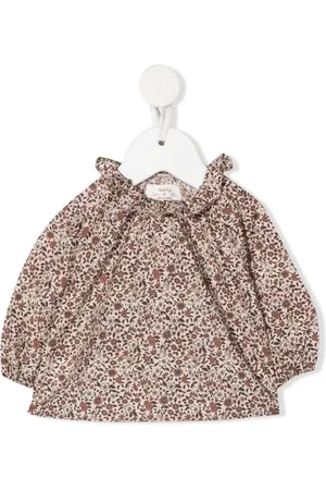 TEDDY & MINOU Floral-print ruffled blouse