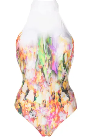 Lenny Niemeyer Abstract-print halterneck swimsuit