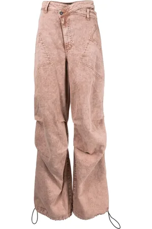 andre damo Asymmetric-waistband wide-leg jeans