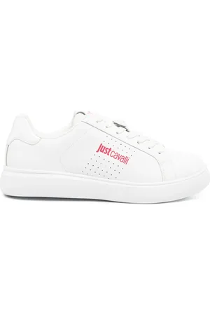 Roberto Cavalli Tiger Head-logo leather sneakers