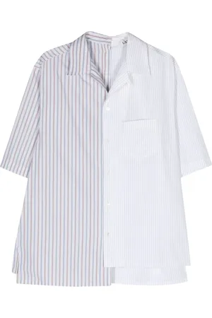 Lanvin Striped asymmetric cotton shirt