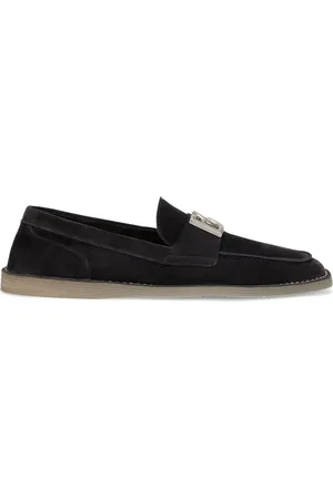Dolce & Gabbana Logo-lettering suede loafers