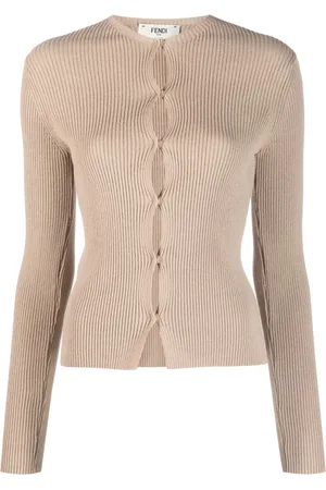 Fendi Ribbed-knit cotton-blend cardigan