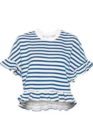 Ioana Ciolacu Striped Peony ruffled sweatshirt