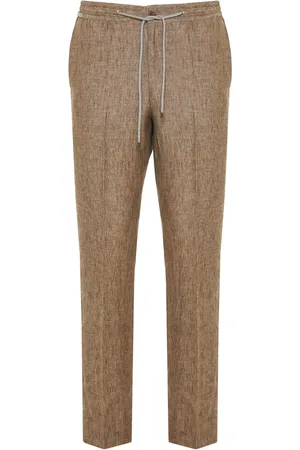 corneliani Drawstring linen trousers