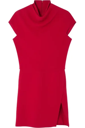 VERSACE Draped front-slit mini dress